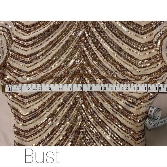 Gold Sequin Mini Dress - Picture 5 of 6